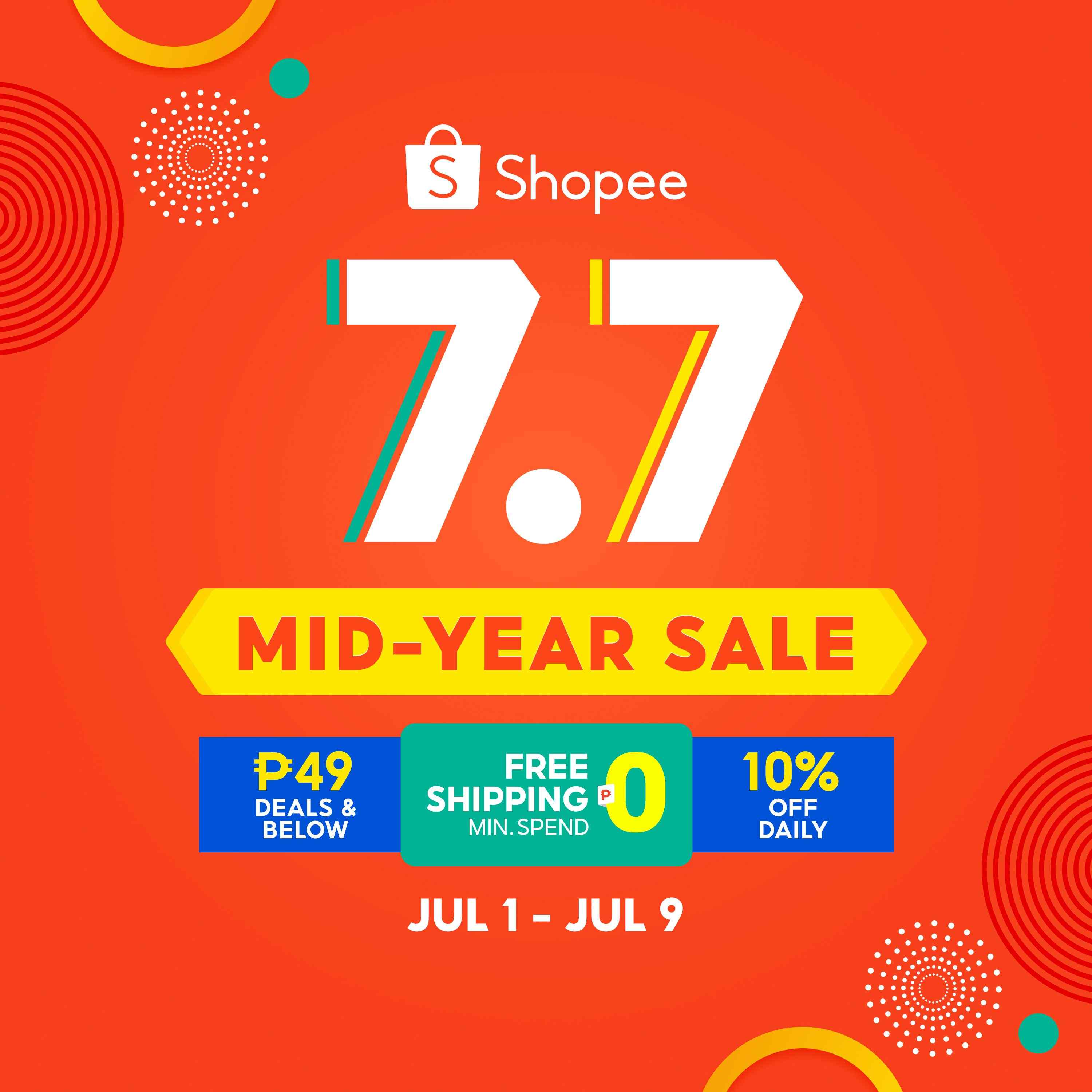 7.7 Mid-Year Sale 2022 | Full Sale Calendar | Shopee PH