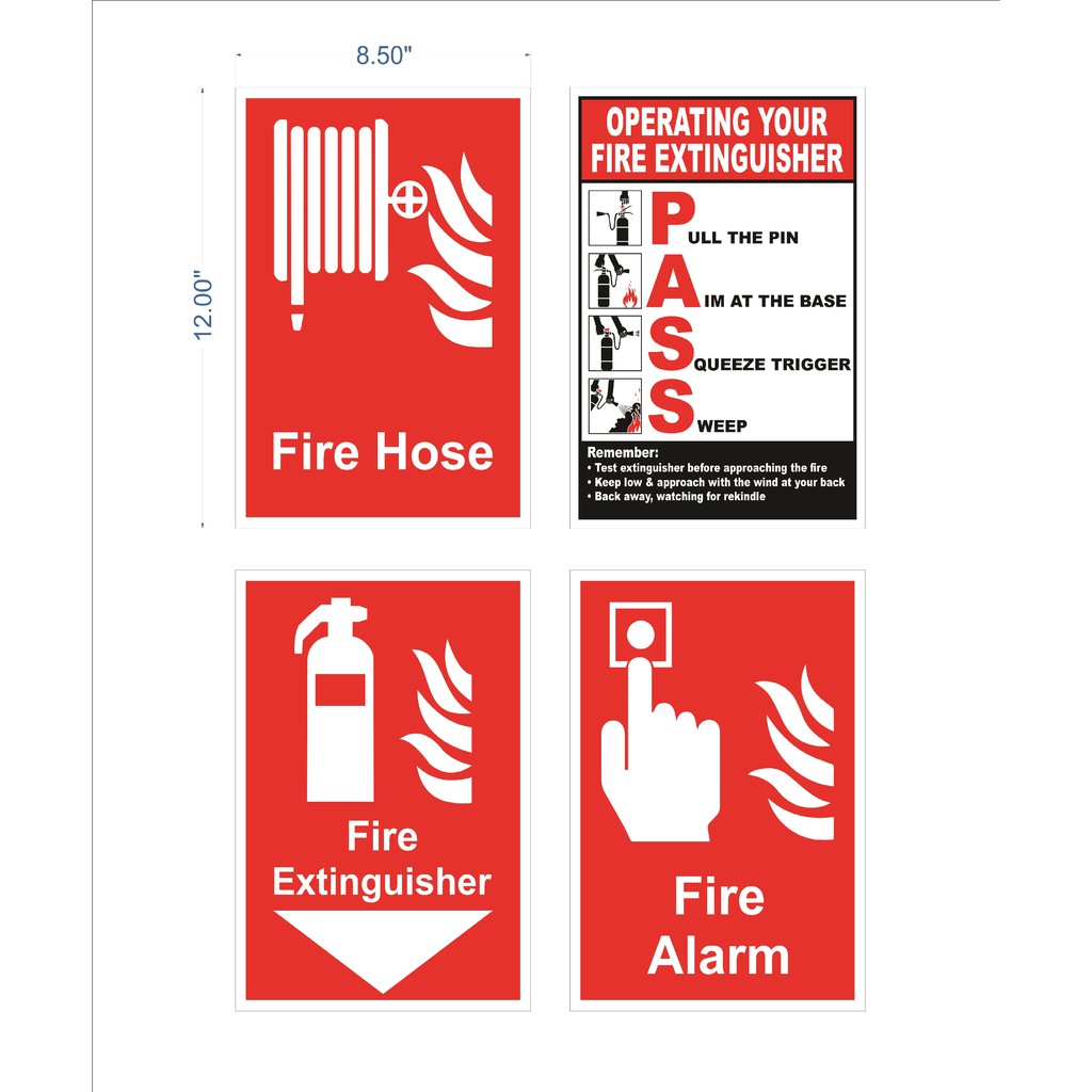 Glow In The Dark Fire Safety Signs Fire Hose Signage Fire