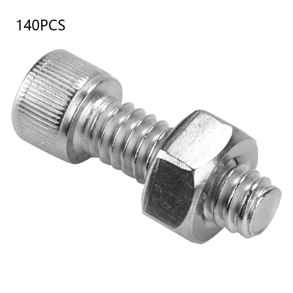 140pcs 1032 Stainless Steel Hex Socket Cap Head Bolts Hex Screw Assortment Kit Bolt Heads Cap