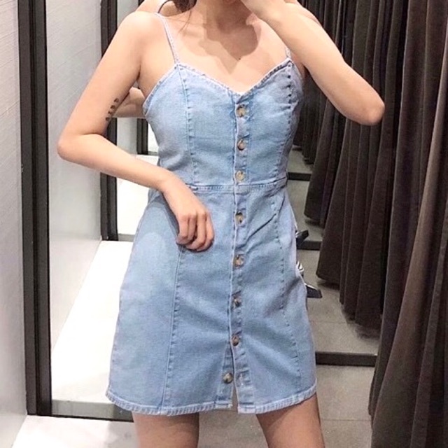 fitted denim dress zara