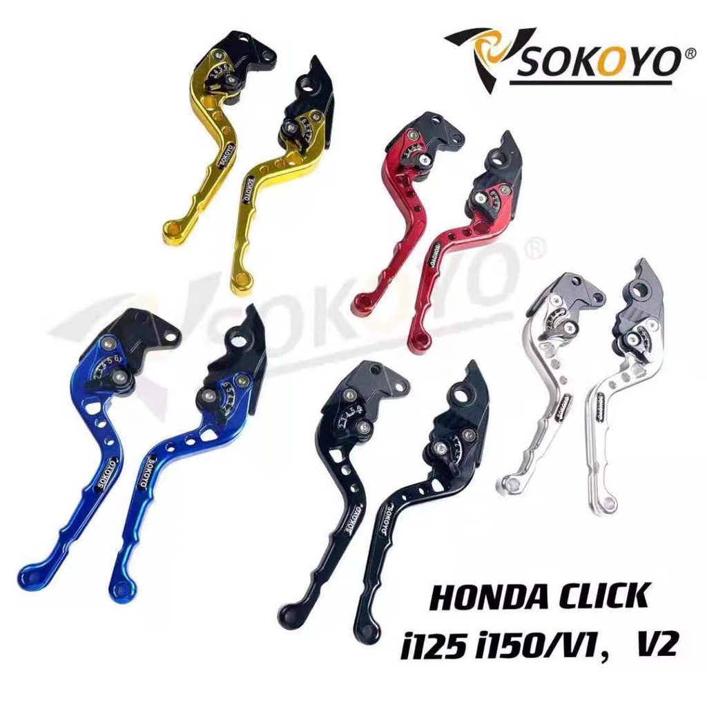 1Pair CNC Alloy Brake Lever for Honda Click v1 v2 125i 150i Adjustable