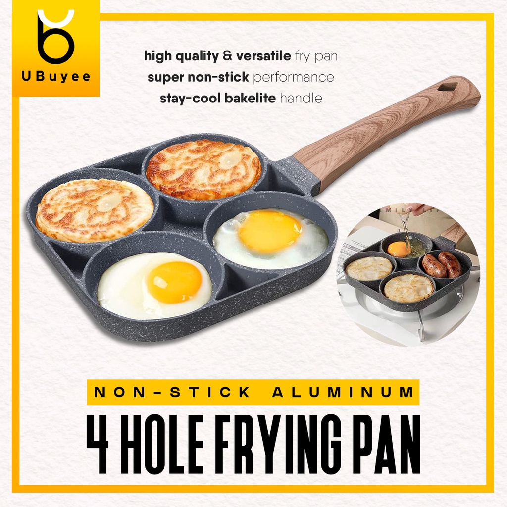 4 Hole Four Frying Pan Cooking Pot Non Stick Pancake Maker Home Breakfast Egg Burger Pot All 9230