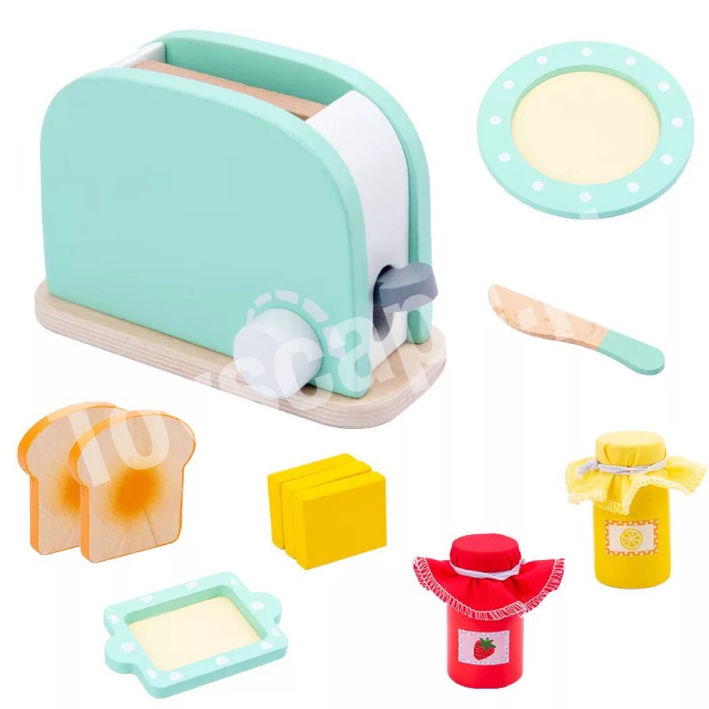 wooden toaster set