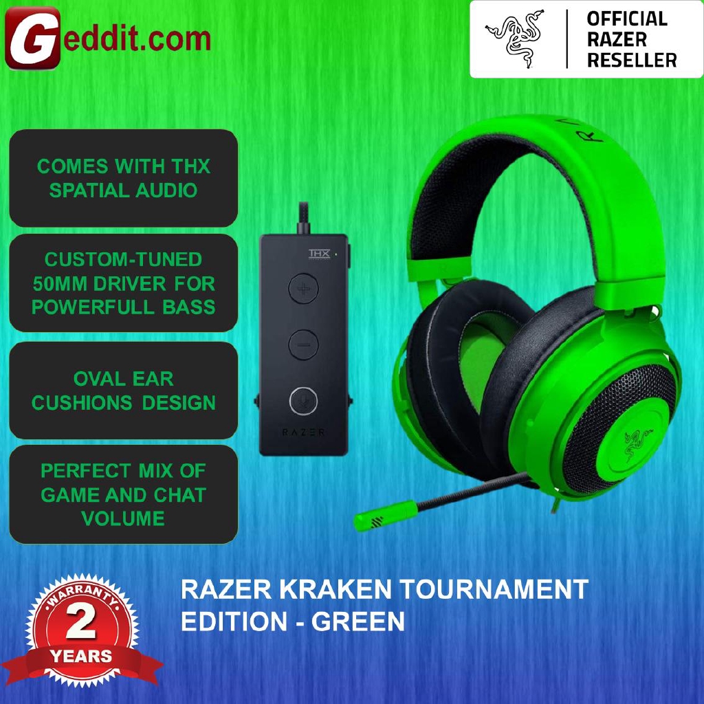 Razer Kraken Tournament Edition With Thx Spatial Usb Dongle Green Shopee Philippines