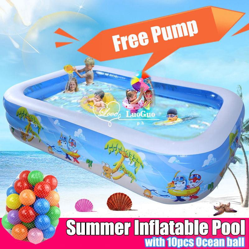 With Free Pump 3 Layer Inflatable Pool Swimming Pool Kiddie Pool Family