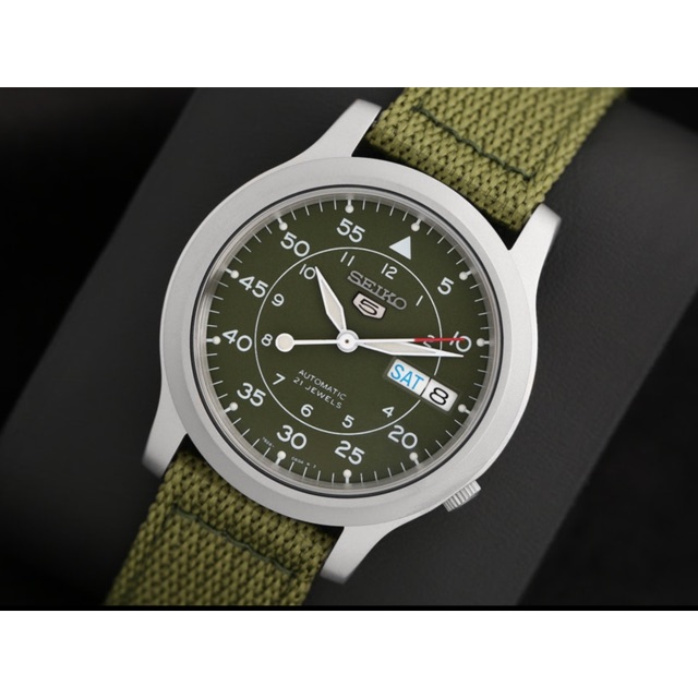 Seiko 5 SNK805 Green Flieger Automatic Watch SNK805K2 Nylon Aviator |  Shopee Philippines