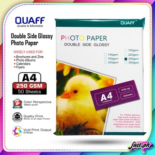A4 Size QUAFF Double Sided Glossy Photo Paper (50 sheets / pack)