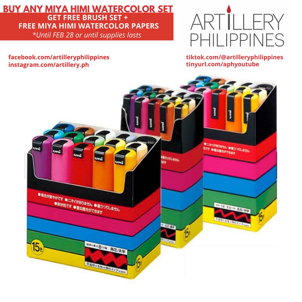 Uni Posca Markers Set of 15 (Uni Posca Acrylic Paint Markers, Posca