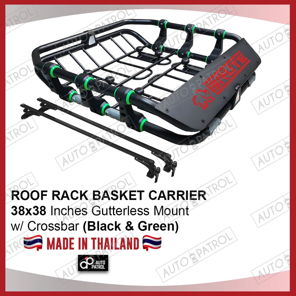 Aerorack Brute Roof Rack Carrier Car Basket 38"x38" Black & Green