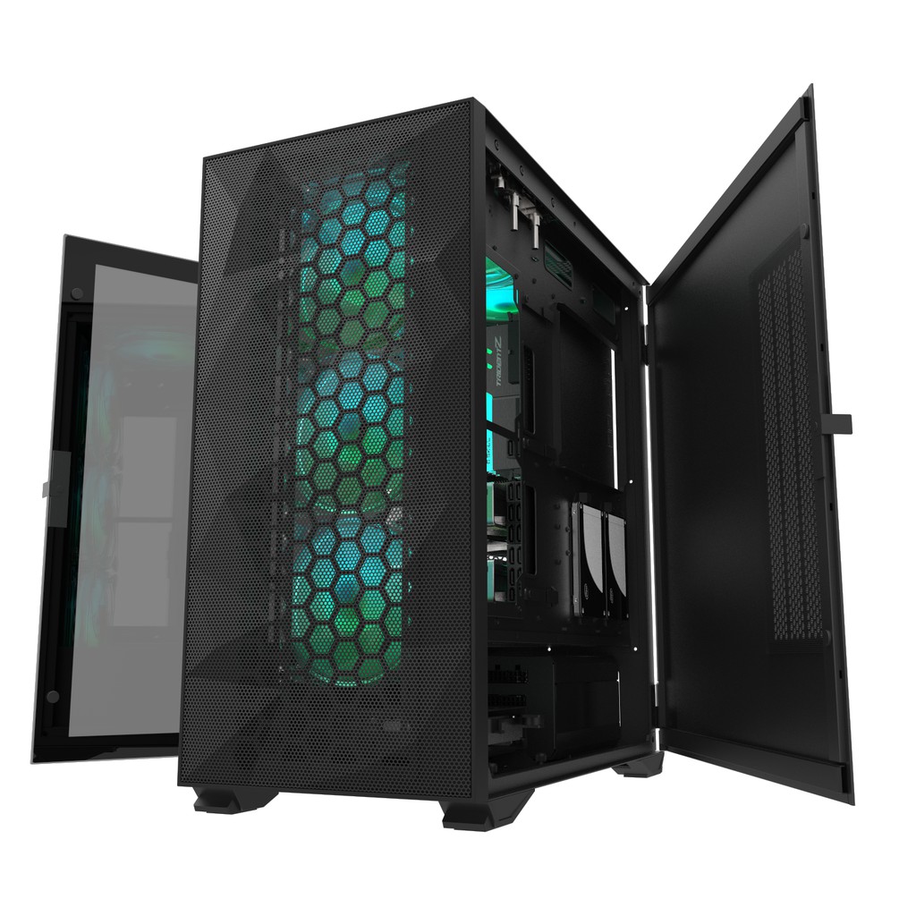 darkFlash DLX21 MESH LUXURY ATX Gaming PC Case inculuded horizontal