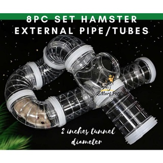 8PCS Hamster Transparent External Tunnel Tube/Pipe Set