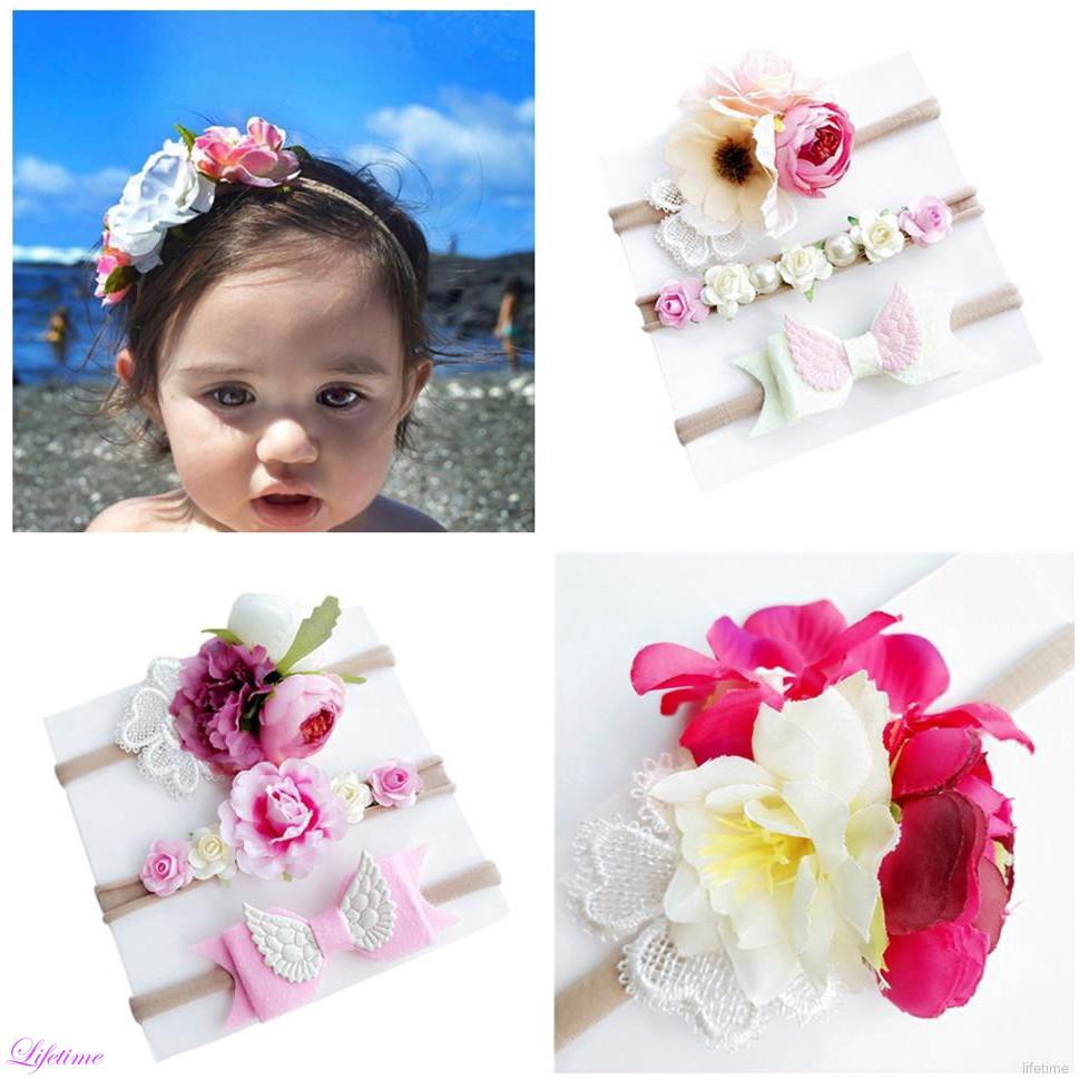 3pcs Fashion Baby Girls Headband Set Kids Cute Flower Hair