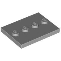 Minifigure Display Base Collector Series Modified 3 x 4 with 4 Studs in Center LEGO Parts: Tile PACK of 16 - Black 