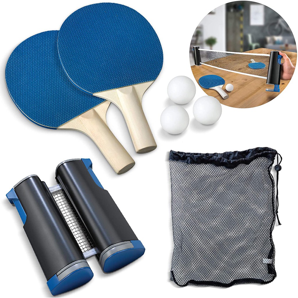 7Piece Retractable Table Tennis Game Set AllinONE Ping Pong Set for