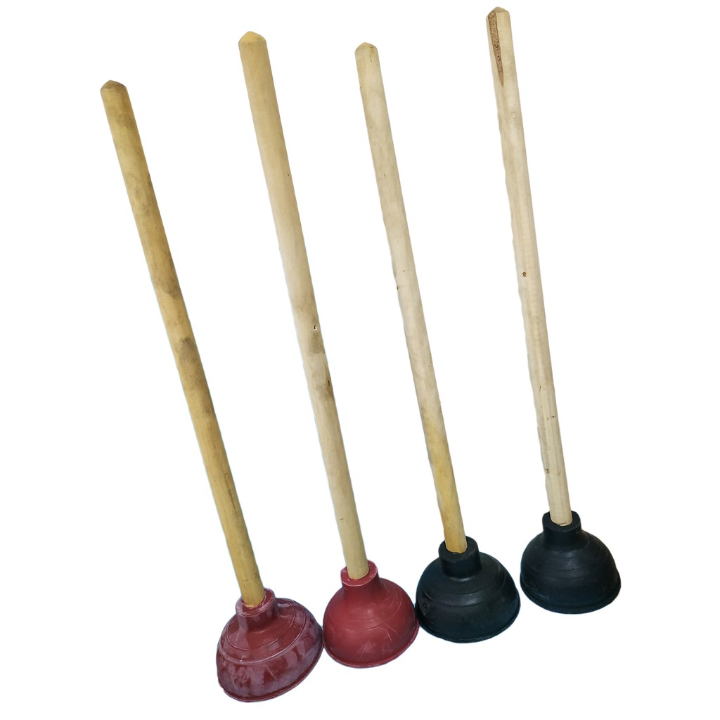 DURABLE RUBBER FORCE CUP TOILET BOWL PLUNGER WITH WOODEN HANDLE suction