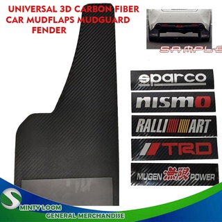 2x RALLIART Power 3D Carbon Fiber Car Mudflap Mud Guard Fender Universal Fitment