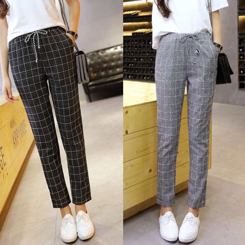 checkered trouser pants