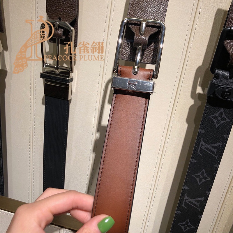 Louis Vuitton Monogram Canvas Titanium Voyager Belt 95CM Louis