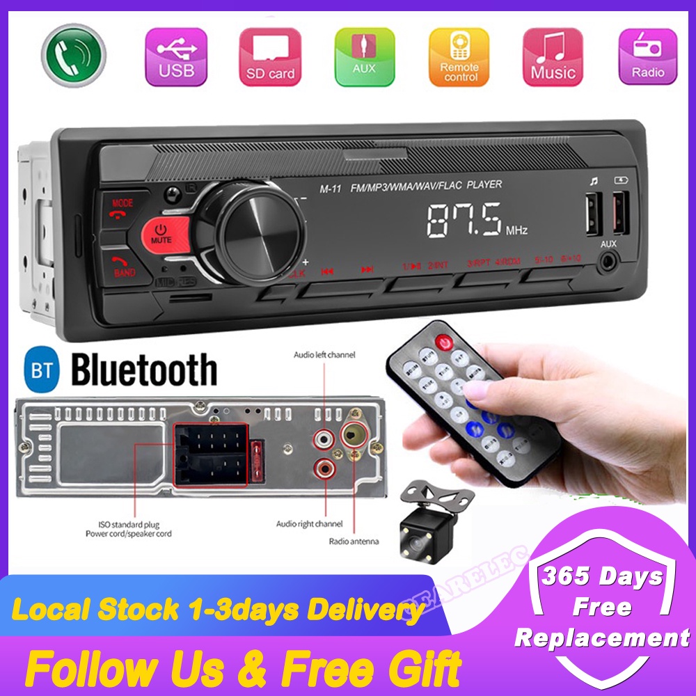 1 DIN Car Stereo M11 Single DIN Bluetooth AUX In Dash Head Unit FM