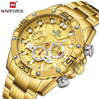 Naviforce NF8019 Men s Luxury Gold Business Classic Quartz Clock