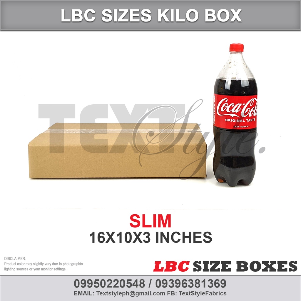 Textstyle Slim LBC Express Sizes Corrugated Cargo Shipping Boxes