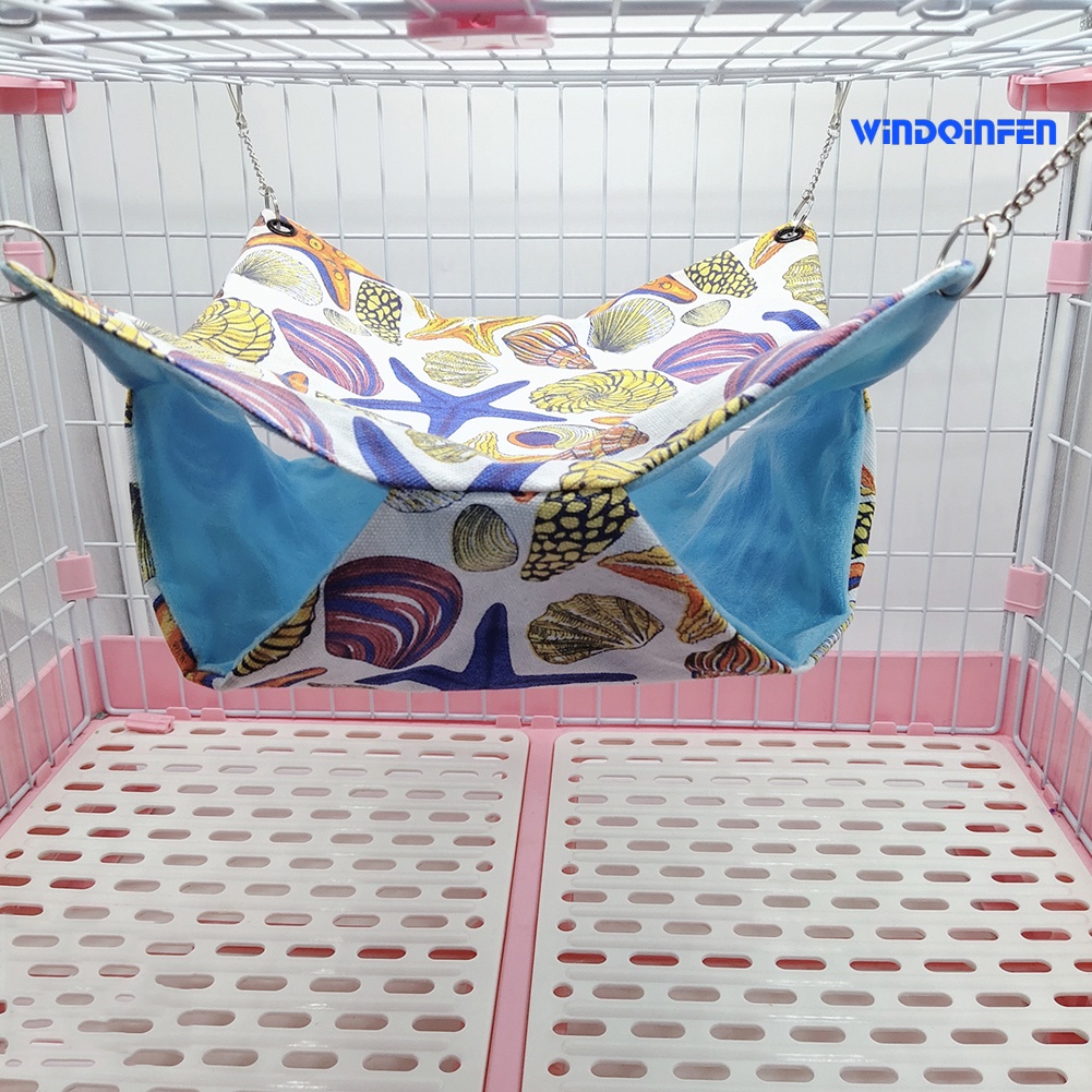 [Cute Pet House] Four Seasons Style Squirrel Double Hammock Canvas Summer Avoid Golden Flower Demon King Guinea Pig Honey Bag Glider Nest Supplies #7