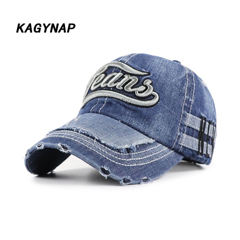 Denim Baseball Cap Men Women Embroidery 