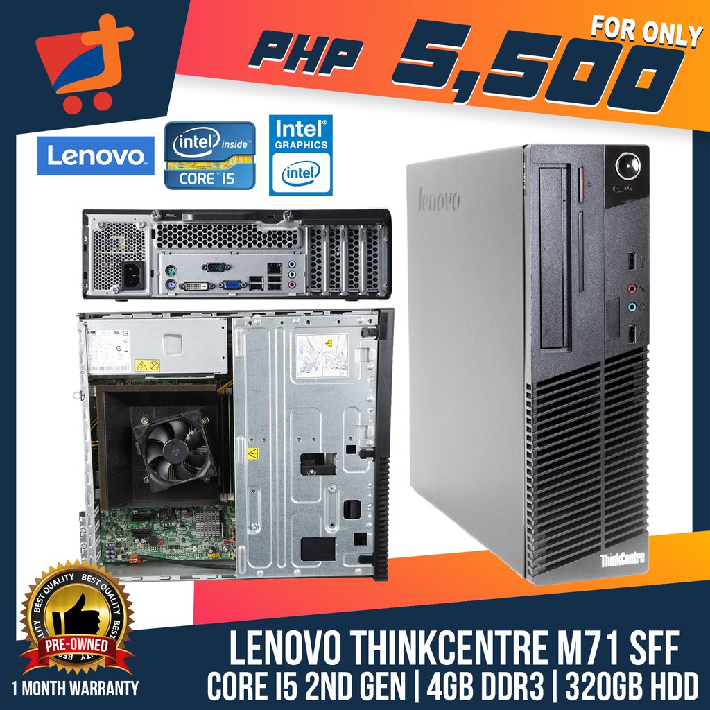 Lenovo Thinkcentre M71 Sff Desktop | Intel Core i5 2nd Gen, 4GB DDR3 ...