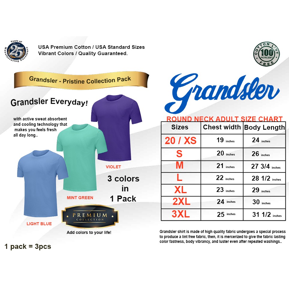 grandsler shirt size chart