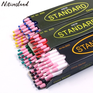 12 Pieces Sewing Mark Chalk Pencil Tailors Marking and Tracing Tools Free Cutting Chalk Sewing Fabric Pencil，6 Colors Blue 