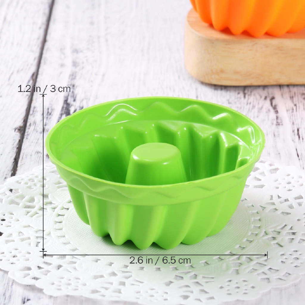 12Pcs Silicone Round Chiffon Cake Mold Silicone Chiffon Dessert Baking Tool