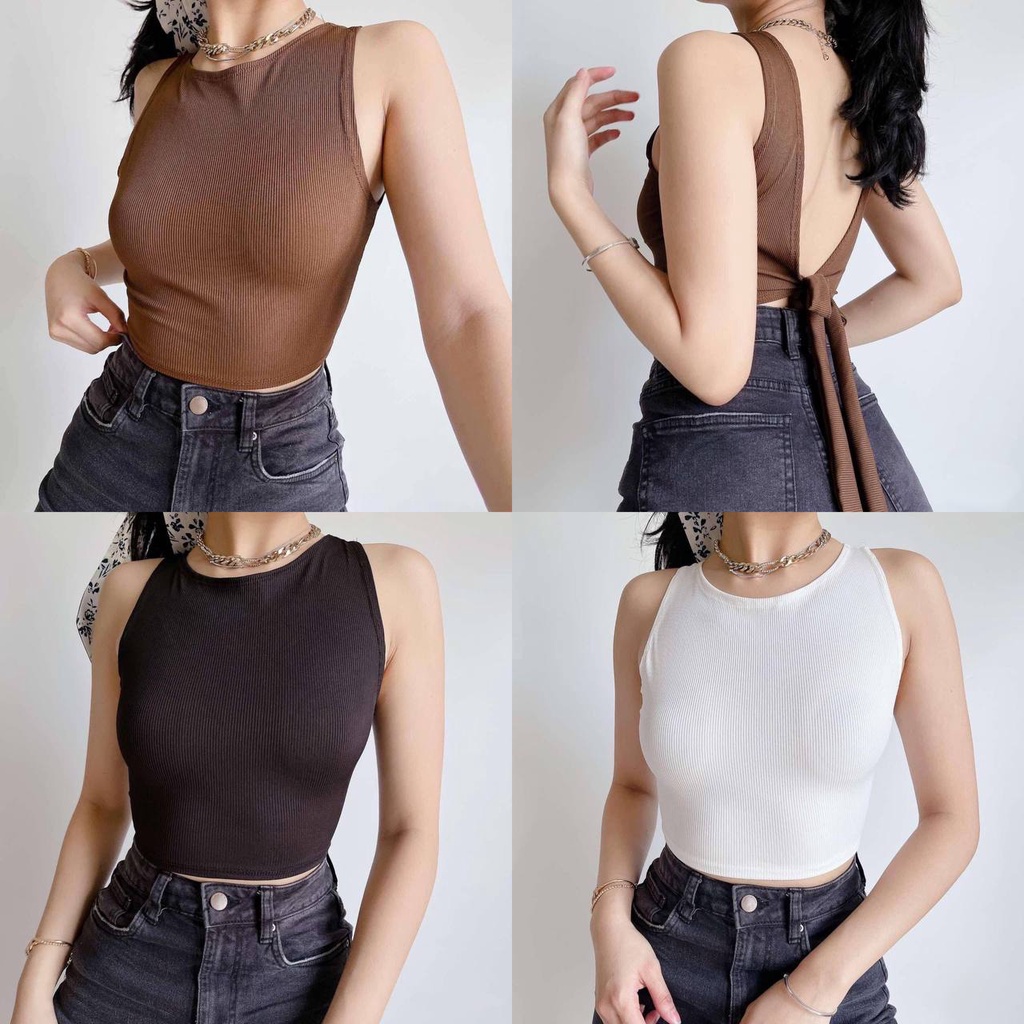 Hotz Sexy Back Lyca Sleeveless Jo Knitted Crop Top Xs Small Slim Body Frame Shopee Philippines 2440