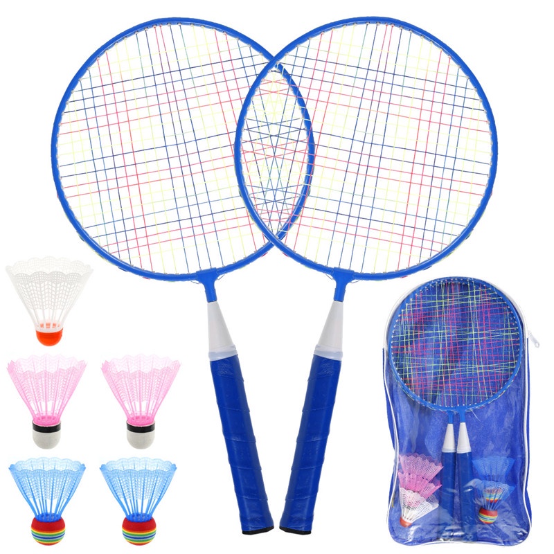 Indoor Outdoor Garden Beach Sports Play Game Toys for Boys Girls Above 3 Years Old Shopline 2 in 1 Badminton Racket Set for Kids 