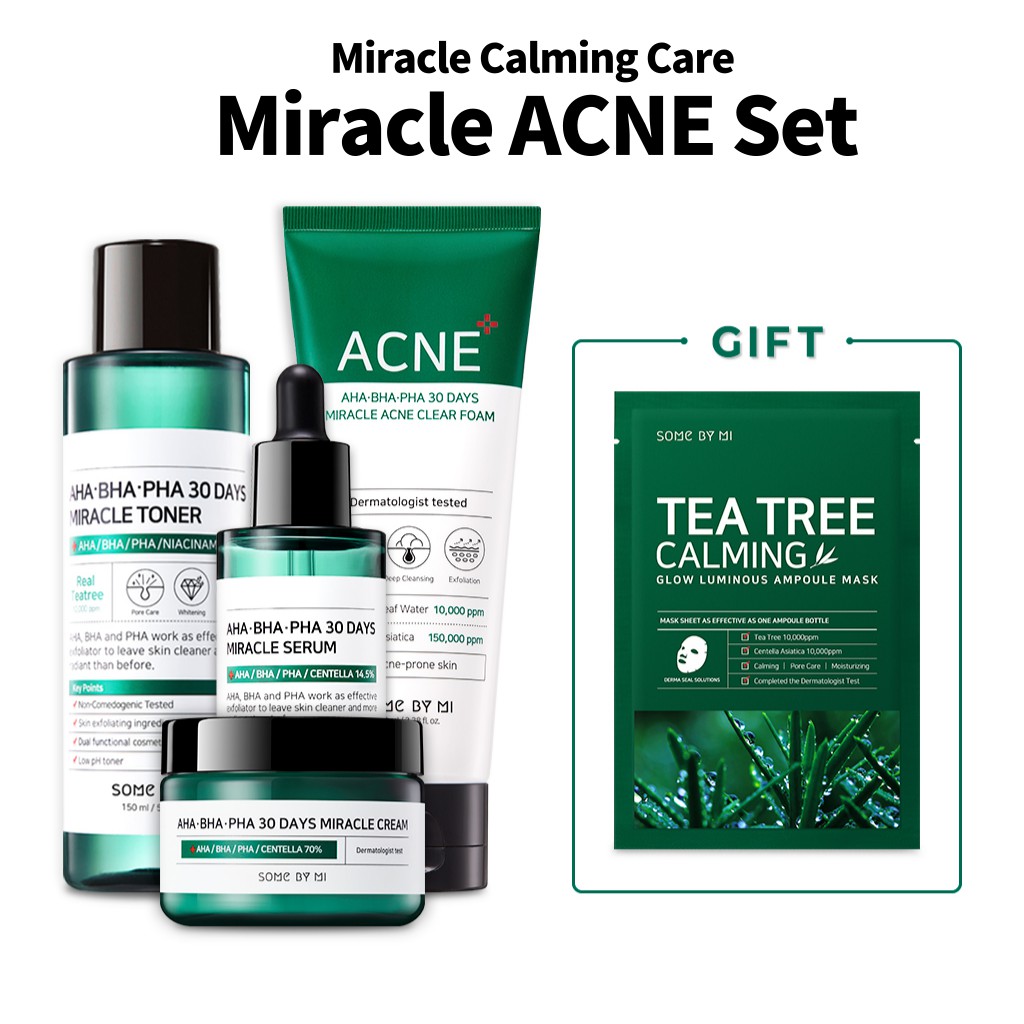 [SOME BY MI] AHABHAPHA 30 Days Miracle Acne Set, 150ml, 50ml, 60g