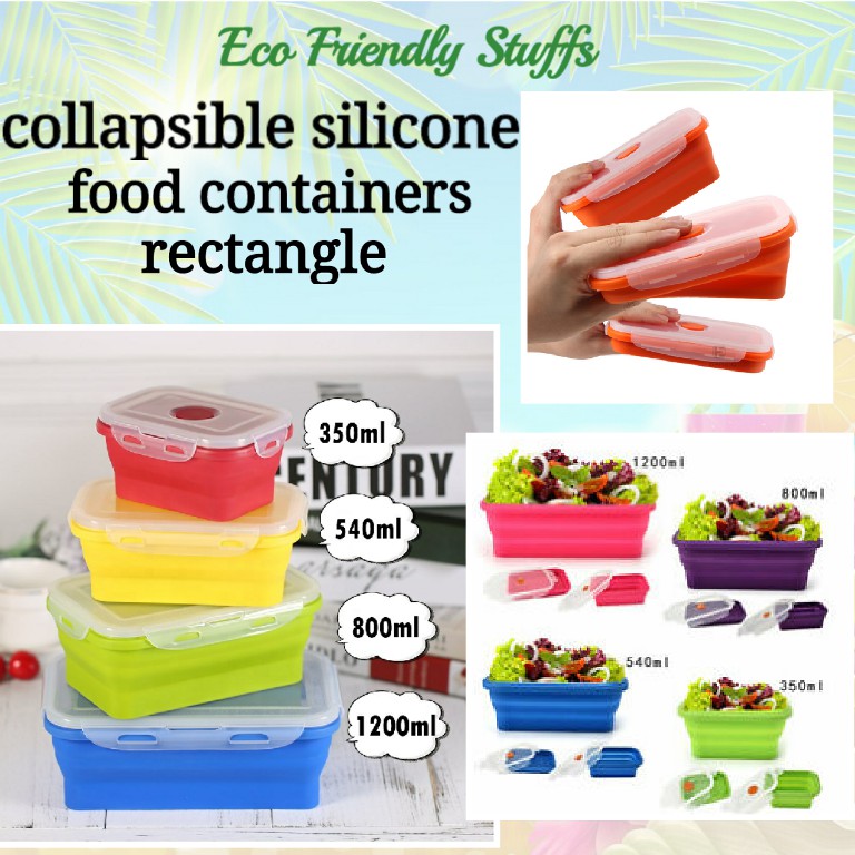 RECTANGLE Silicone Collapsible Food Containers | Shopee Philippines