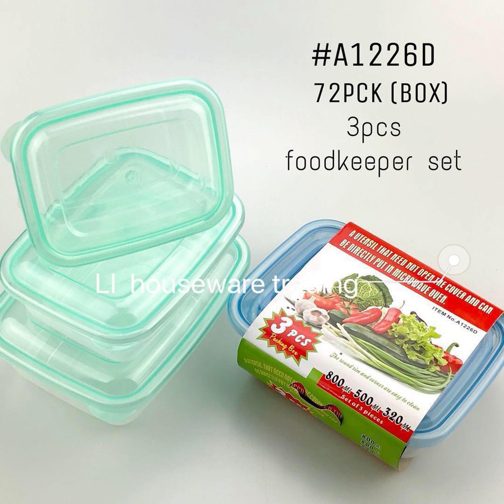 3PCS PLASTIC KITCHEN FOOD KEEPER FOODBOX A1226D Shopee Philippines