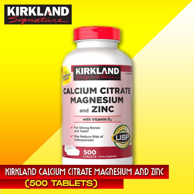 Kirkland Calcium Citrate Magnesium and Zinc (500 tablets) | Shopee ...