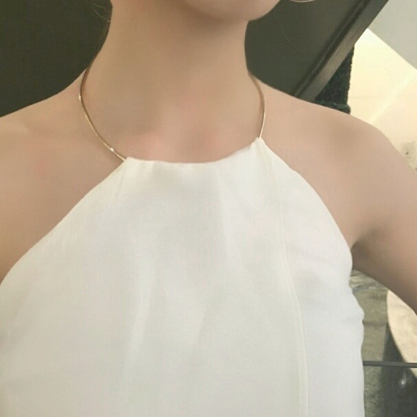 white chiffon halter top