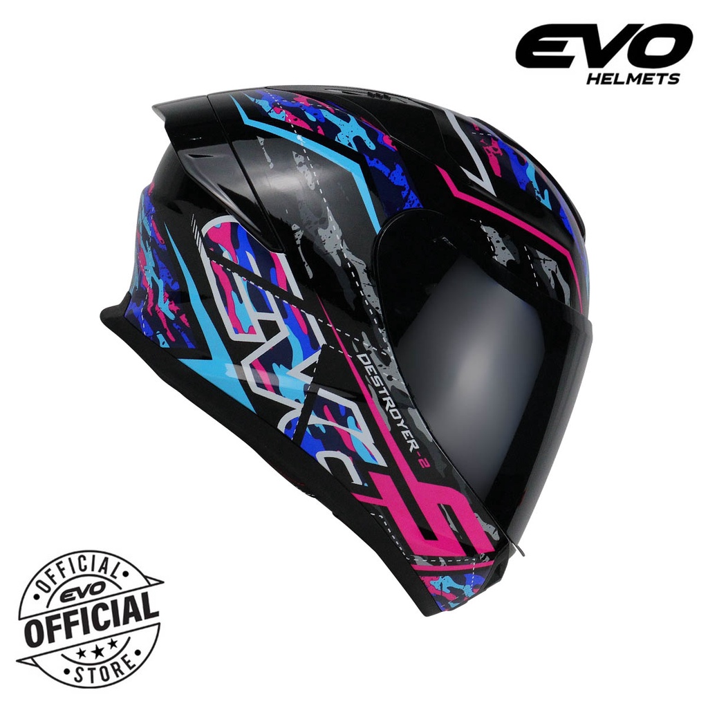 EVO Svx02 Destroyer 2 Full Face Dual Visor Helmet Motorcycle With Free