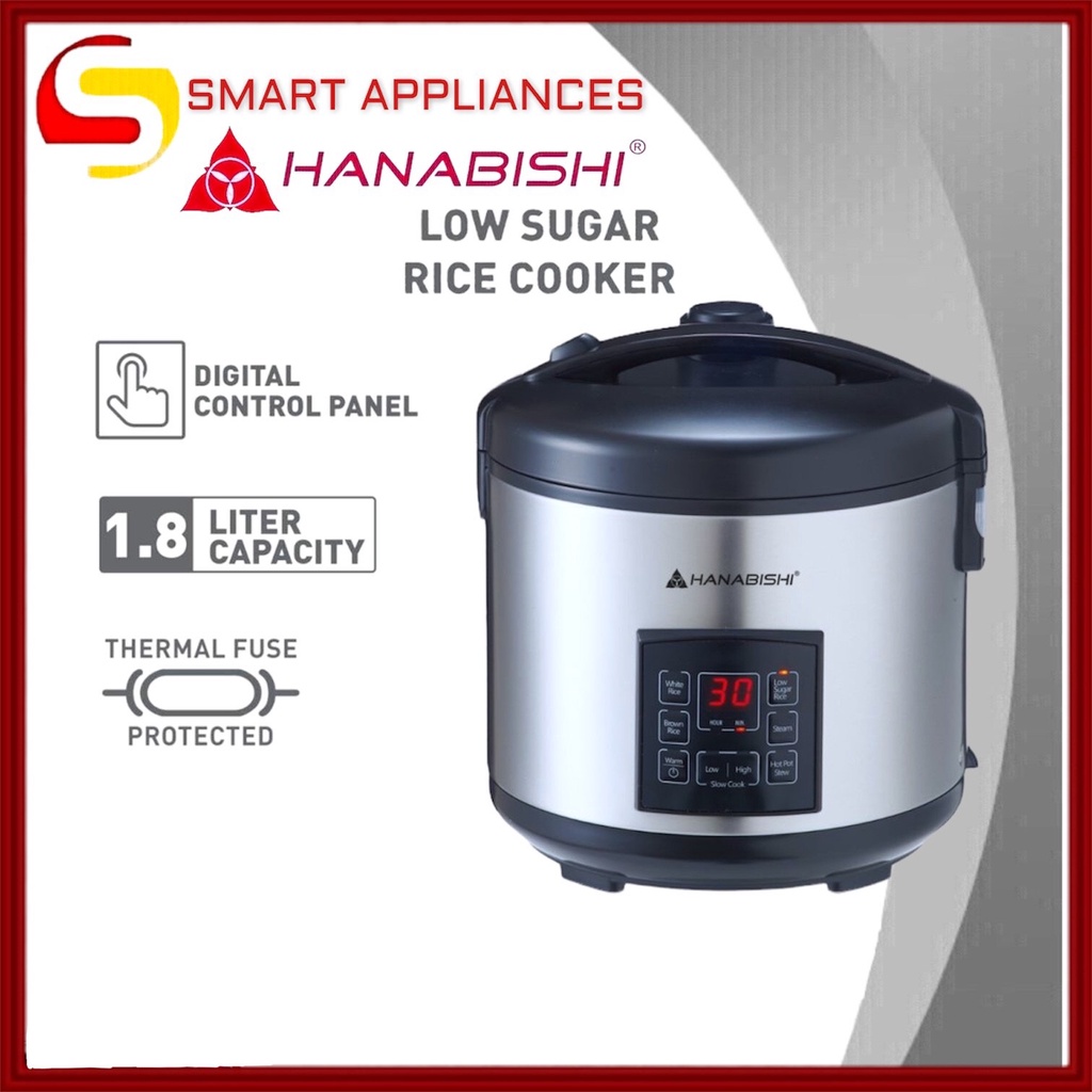 Hanabishi Low Sugar MultiFunction Rice Cooker HDESUGAR18 Shopee