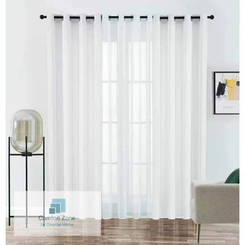 Home and Living Sheer Pure White Curtain 140x220cm 7ft [WJ S501]with ...