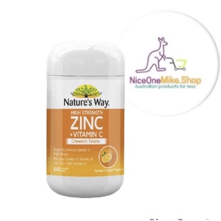 Nature’s Way High Strenght ZINC + Vitamin C 60 Chewable Tabs