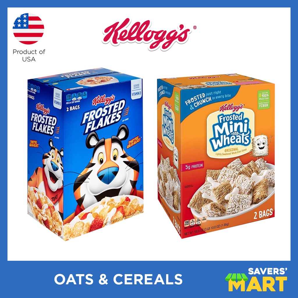 Kellogg's Frosted Flakes, Mini Wheats Cereals (2 Bags) 