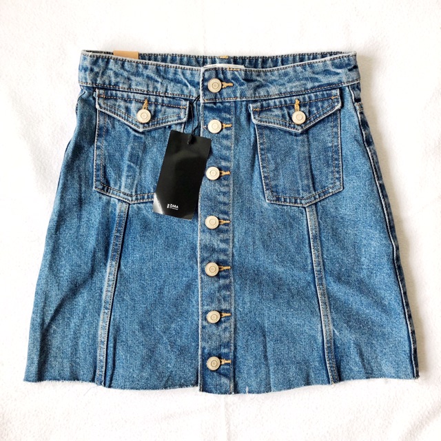 Zara Button down denim skirt | Shopee Philippines