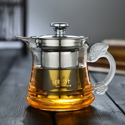 High-temperature resistant glass band filter teapot Kung Fu trumpet ...