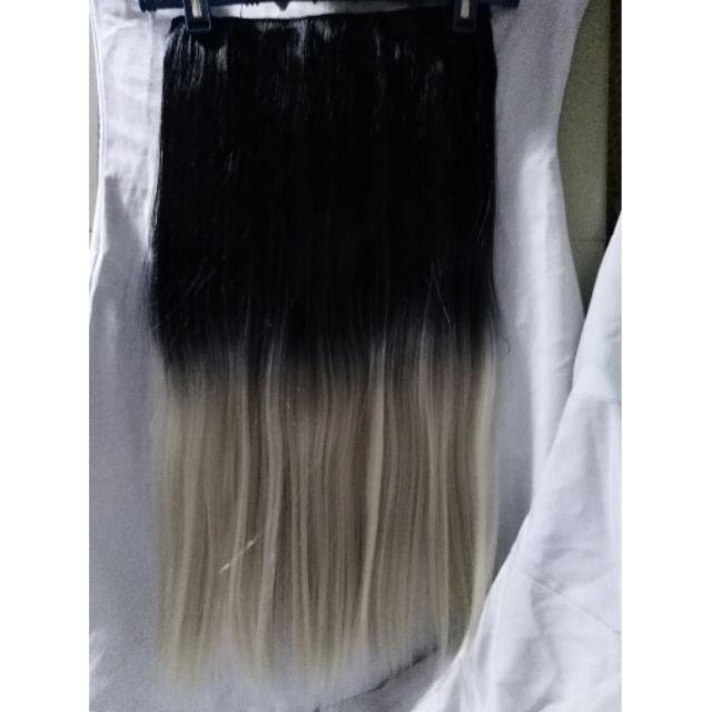 Ombre Black And White Hair Extension Shopee Philippines