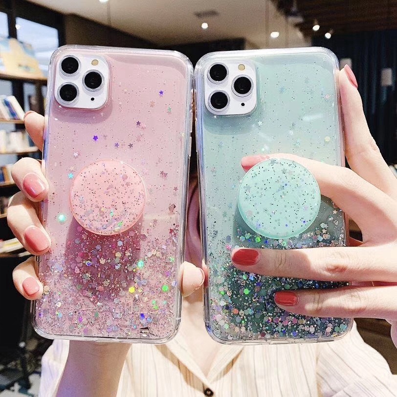 Case Iphone 11 Pro Max Iphone X 7 8 Plus Xsmax Xr 6 6s Sequins Epoxy Ring Pop Socket Soft Case Silicone Case Shopee Philippines