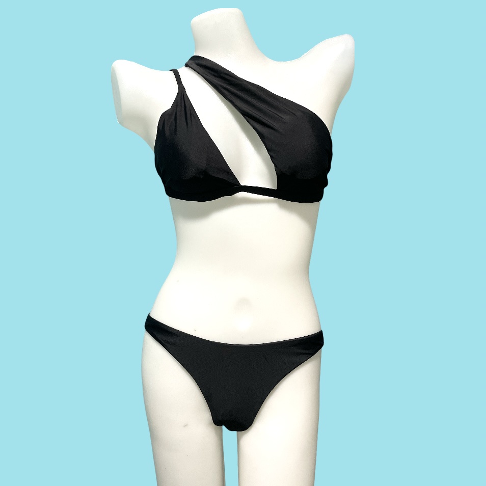 YOOHNOYUH SHEIN and ZAFUL Two Piece Black Bikini Set Swimwear