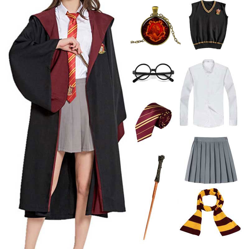 Hermione Granger Halloween Costume Slytherin Hufflepuff Robe Cloak Scarf  Wand Party Cosplay Kids Wiz | Shopee Philippines
