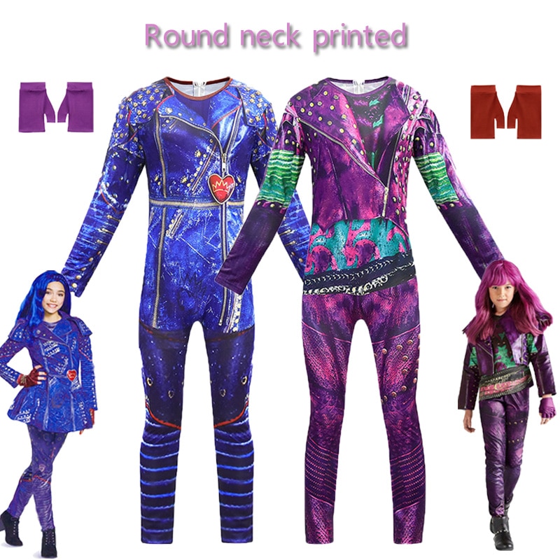 Descendants Mal Fancy Costumes Girls Mal Dress Up Onesies Kids Evie ...